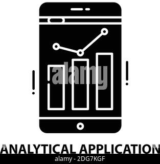 Symbol für analytische Anwendung, schwarzes Vektorzeichen mit editierbaren Konturen, Konzeptdarstellung Stock Vektor