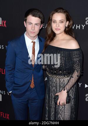 Dylan Minnette und Katherine Langford besuchen die Premiere von Netflixs 13 Reasons Why bei Paramount Pictures am 30. März 2017 in Los Angeles, CA, USA. Foto von Lionel Hahn/ABACAPRESS.COM Stockfoto