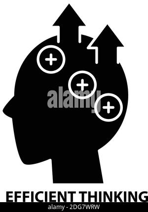Symbol für effizientes Denken, schwarzes Vektorzeichen mit editierbaren Konturen, Konzeptdarstellung Stock Vektor