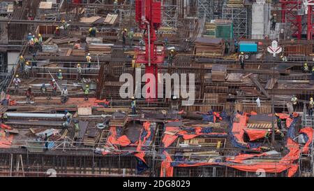 Bauherren, die Arbeiten auf der Baustelle Stockfoto