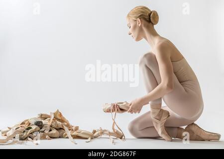 Ballerina mit vielen Spitzenschuhe Stockfoto