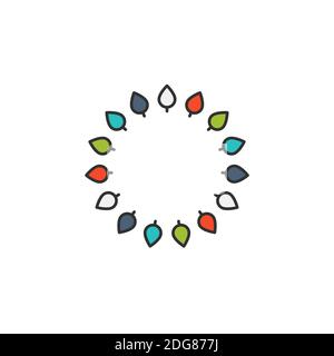 Abstrakte Sonne Zyklus farbige Logo Design Vorlage. Geometrische Blatt Kreis Öko-Tech-Zeichen. Universelles Vektorsymbol für Energiewissenschaften. Vektorgrafik für Aktien Stock Vektor