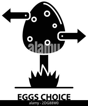 Eggs Choice-Symbol, schwarzes Vektorzeichen mit editierbaren Striche, Konzeptdarstellung Stock Vektor