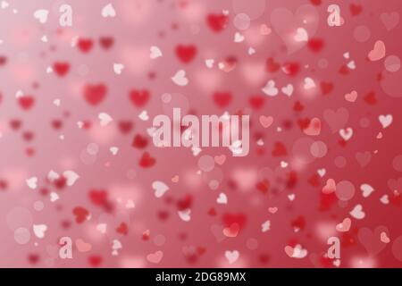 Herzform mit Bokeh-Effekt als Hintergrund. Valentinstag-Konzept. Stockfoto
