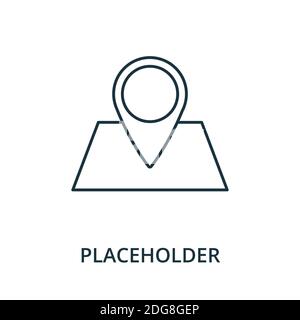 Platzhaltersymbol. Linienstil-Element aus der Navigationssammlung. Dünnes Platzhaltersymbol für Vorlagen, Infografiken und mehr Stock Vektor