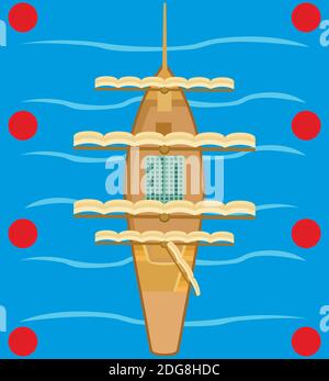 Symbol für Segelschiff. Isometrische Abbildung des Segelschiff Vektor-Symbol für Web Stock Vektor