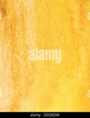 Abstraktes Gemälde gelber Hintergrund. Orange Farbe Aquarell Papier Textur Stockfoto