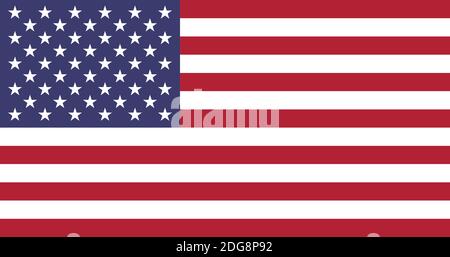 Flagge der Vereinigten Staaten von Amerika. Die richtigen Proportionen und Farben Stock Vektor