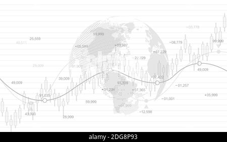 Börse und Börse Kerze Stick Diagramm Vektor. Aktienmarkt oder Forex Trading Graph in futuristischen Konzept für finanzielle Investitionen oder Stock Vektor