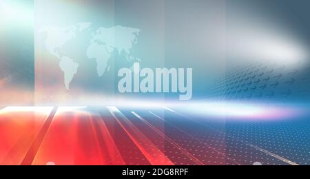 Grafische abstrakte High-Tech-und 3d-Studio Raum Hintergrund, 3d-Illustration Stockfoto