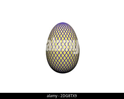 Buntes Osterei in einer Reihe auf Weiß isoliert - 3d-Rendering Stockfoto