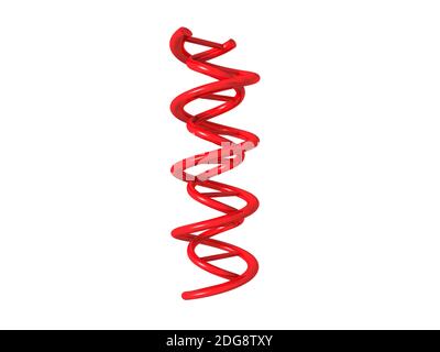 DNA-Symbol darauf isoliert in weißem Hintergrund - 3d Rendering Stockfoto