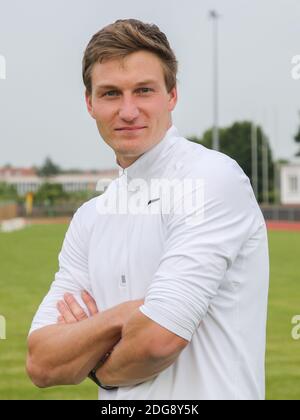 Olympiasieger 2016 Speerwerfer Thomas RÃ¶hler (LC Jena) Stockfoto