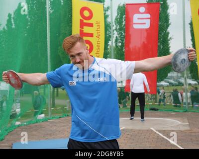 Diskusolympiameister 2016 Christoph Harting SCC Berlin SchÃ¶nebecker SoleCup 2018 SchÃ¶Nebeck/Elbe Stockfoto