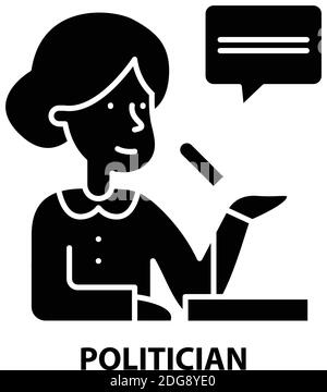 Politiker-Symbol, schwarzes Vektorzeichen mit editierbaren Striche, Konzeptdarstellung Stock Vektor