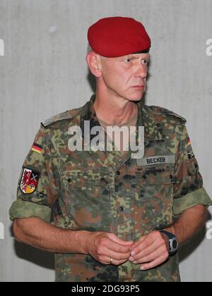 Oberst Uwe Alexander Becker Leiter der Army Combat Training Zentrum Ausbildung Stadt SchnÃ¶ggersburg Stockfoto