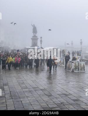 Nebel Winter Urban Scene, Venedig, Italien Stockfoto