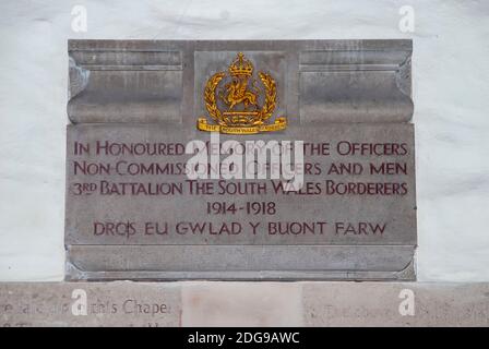 Im Inneren der Harvard Chapel of Brecon Cathedral in Powys, Wales Stockfoto