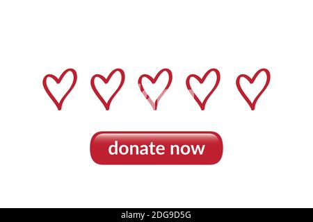 jetzt spenden Hilfsbereitschaft Konzept Spendenaufruf Vektordarstellung EPS10 Stock Vektor