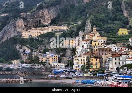 Panoramablick auf Amalfi, Italien Stockfoto