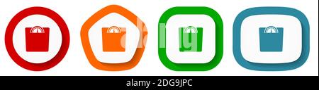 Gewicht Vektor Icon Set, flache Design Vektor Illustration in 4 Farben Optionen für webdesign und mobile Anwendungen Stock Vektor