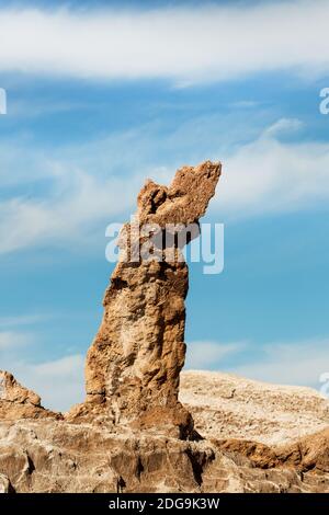 Tres Marias Felsformationen im Valle de la Luna, Tal des Mondes, Atacama Wüste, Chile Stockfoto