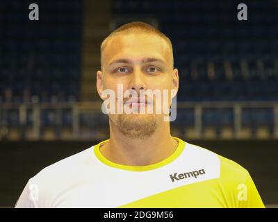 Deutscher Handballtorwart Dario Quenstedt SC Magdeburg DHB DKB Handball Bundesliga-Saison 2018/19 Stockfoto