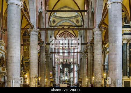 Blick Vom Innenraum Der Antiken Kirche Von Venedig Stockfoto
