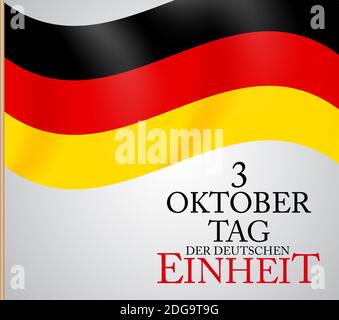 3 Oktober Tag der Deutschen Einheit. Übersetzung: 3. oktober Tag der deutschen Einheit. Abbildung Stockfoto