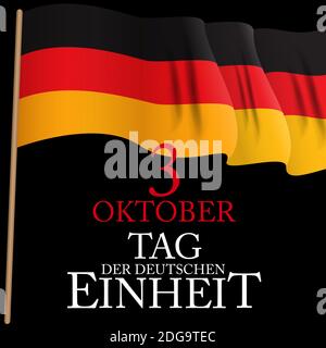 3 Oktober Tag der Deutschen Einheit. Übersetzung: 3. oktober Tag der deutschen Einheit. Abbildung Stockfoto