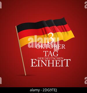 3 Oktober Tag der Deutschen Einheit. Übersetzung: 3. oktober Tag der deutschen Einheit. Abbildung Stockfoto