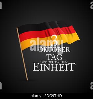 3 Oktober Tag der Deutschen Einheit. Übersetzung: 3. oktober Tag der deutschen Einheit. Abbildung Stockfoto