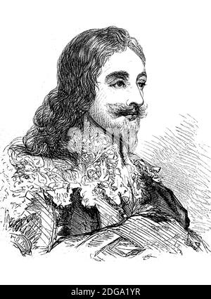 Charles I., 19. November 1600 - 30. Januar 1649, König von England, Schottland und Irland vom 27. März 1625 bis zu seiner Hinrichtung 1649 / Karl I., 19. 1600. - 30. November. Januar 1649, Haus Stuart, war von 1625 bis 1649 König von England, Schottland und Irland, Historisch, historisch, digital verbesserte Reproduktion eines Originals aus dem 19. Jahrhundert / digitale Reproduktion einer Originalvorlage aus dem 19ten Jahrhundert. Jahrhundert Stockfoto