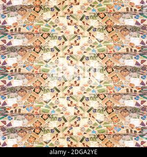 Stein Mosaik Collage Nahtloses Muster Stockfoto