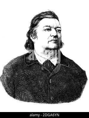 Justinus Andreas Christian Kerner, von 1850 von Kerner, 18. September 1786 - 21. Februar 1862, deutscher Arzt, Ärztlicher Schriftsteller und Dichter / Justinus Andreas Christian Kerner, ab 1850 von Kerner, 18. 1786. - 21. September. Februar 1862, ein deutscher Arzt, medizinischer Schriftsteller und Dichter, Historisch, historisch, digital verbesserte Reproduktion eines Originals aus dem 19. Jahrhundert / digitale Reproduktion einer Originalvorlage aus dem 19ten Jahrhundert. Jahrhundert Stockfoto