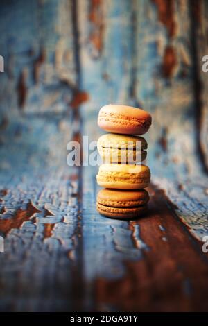 Macarons in verschiedenen Farben Stockfoto