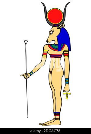 Gott des alten Ägypten - Hathor - Hethert - Among Die älteste der ägyptischen Gottheiten Stockfoto