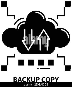 Symbol für Sicherungskopie, schwarzes Vektorzeichen mit editierbaren Konturen, Konzeptdarstellung Stock Vektor