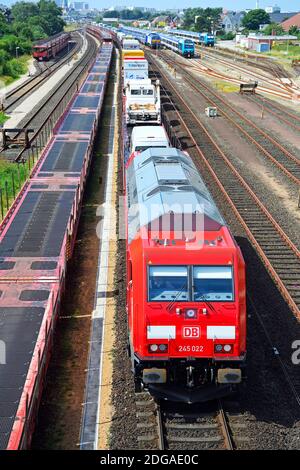 Autozug, Autoreisezug, Sylt Shuttle als Verbindung der Insel Sylt mit dem Festland, Sylt, Nordfriesische Inseln, Nordfriesland, Schleswig-Holstein, De Stockfoto