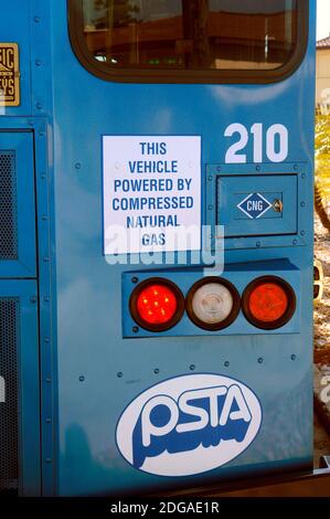 Bus Fahrzeug mit Erdgas angetrieben Stockfoto