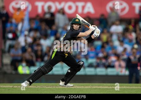 Sydney, Australien. Dezember 2020. Steve Smith aus Australien spielt beim 3. Dettol ODI T20I Series Match zwischen Australien und Indien am 8. Dezember 2020 auf dem Sydney Cricket Ground, Sydney, Australien. Foto von Peter Dovgan. Nur redaktionelle Verwendung, Lizenz für kommerzielle Nutzung erforderlich. Keine Verwendung bei Wetten, Spielen oder Veröffentlichungen einzelner Vereine/Vereine/Spieler. Kredit: UK Sports Pics Ltd/Alamy Live Nachrichten Stockfoto