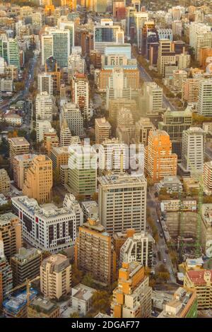 Santiago de Chile Luftaufnahme vom San Cristobal Hügel Stockfoto