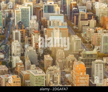 Santiago de Chile Luftaufnahme vom San Cristobal Hügel Stockfoto