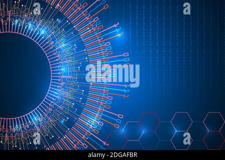 Datenanalyse und futuristische Infografik. Datenkomplexität visuelle Darstellung. Abstraktes Big-Data-Konzept. Grafischer Hintergrund. Datenanalyse. Stock Vektor