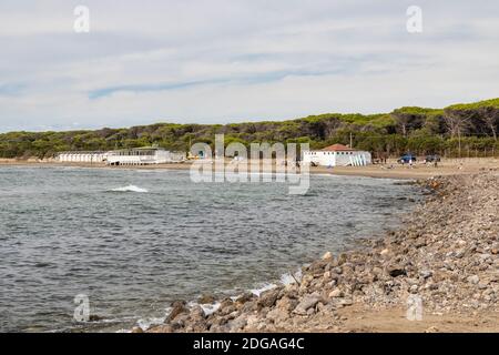 Al Cartello Strand in der Nähe von Orbetello, Toskana, Italien Stockfoto