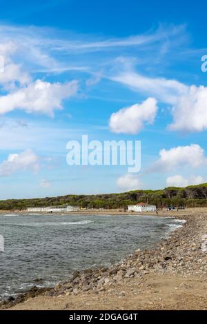 Al Cartello Strand in der Nähe von Orbetello, Toskana, Italien Stockfoto