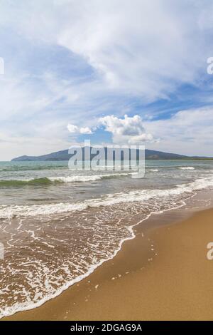 Al Cartello Strand in der Nähe von Orbetello, Toskana, Italien Stockfoto