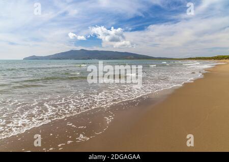 Al Cartello Strand in der Nähe von Orbetello, Toskana, Italien Stockfoto