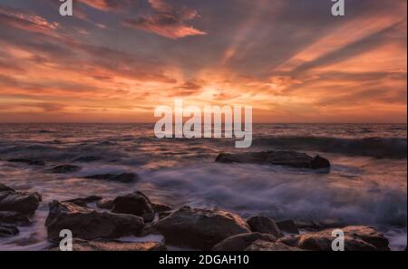 Erste Licht. Stockfoto