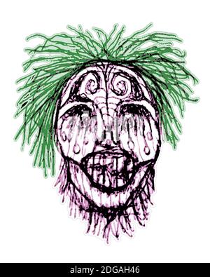 Gruselige Zombie Kopf Illustration Stockfoto